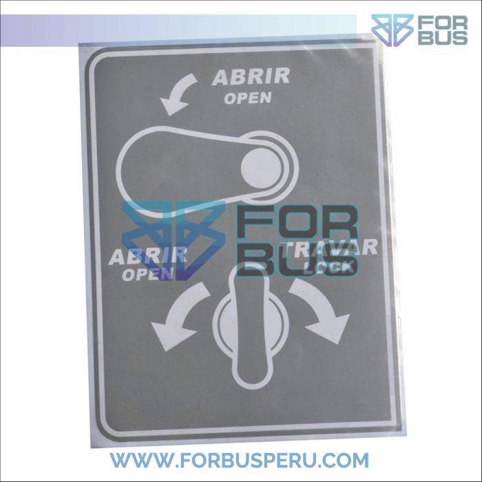 
                STICKER ABRIR/OPEN EXTERNO RECTANGULAR GRIS SANITARIO