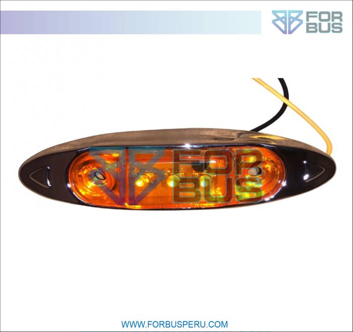 FARO LATERAL CAMION 3 LEDS CON CROMADO 24V