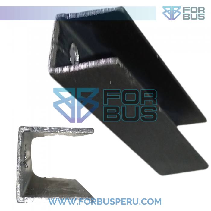 PERFIL ALUMINIO CANAL "U" NEGRO NAC - VARILLA 6 M