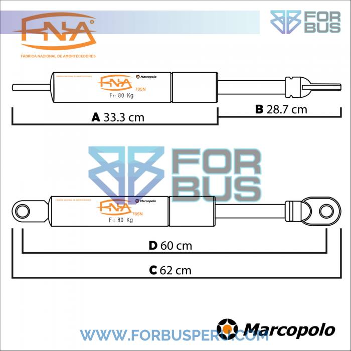 
                PISTON DE BODEGA 80 KG MARCOPOLO FNA (785 N)