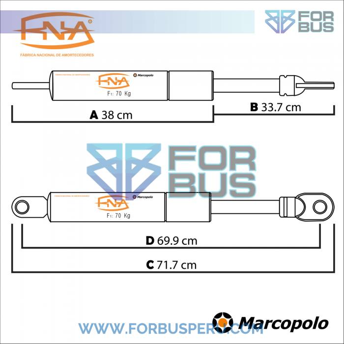 
                PISTON DE BODEGA 70 KG MARCOPOLO FNA