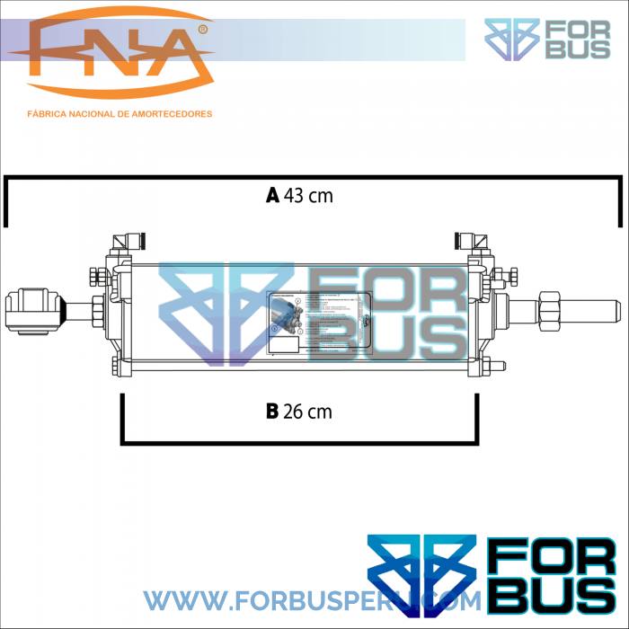 PISTON DE PUERTA 43 CM PILOTO /COPILOTO FNA