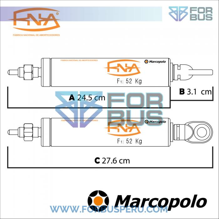 PISTON DE ASIENTO 52 KG MARCOPOLO FNA