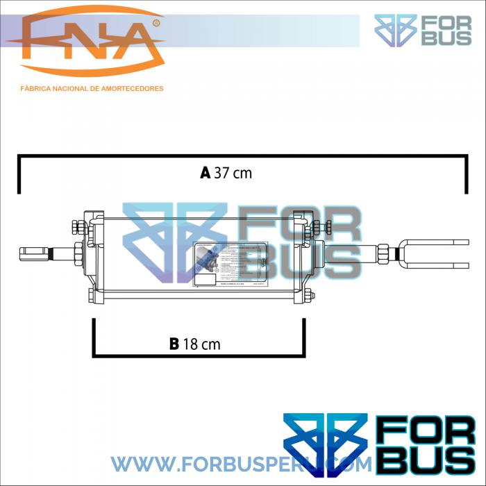 PISTON DE PUERTA 37 CM URBANO C/ TERMINAL FNA